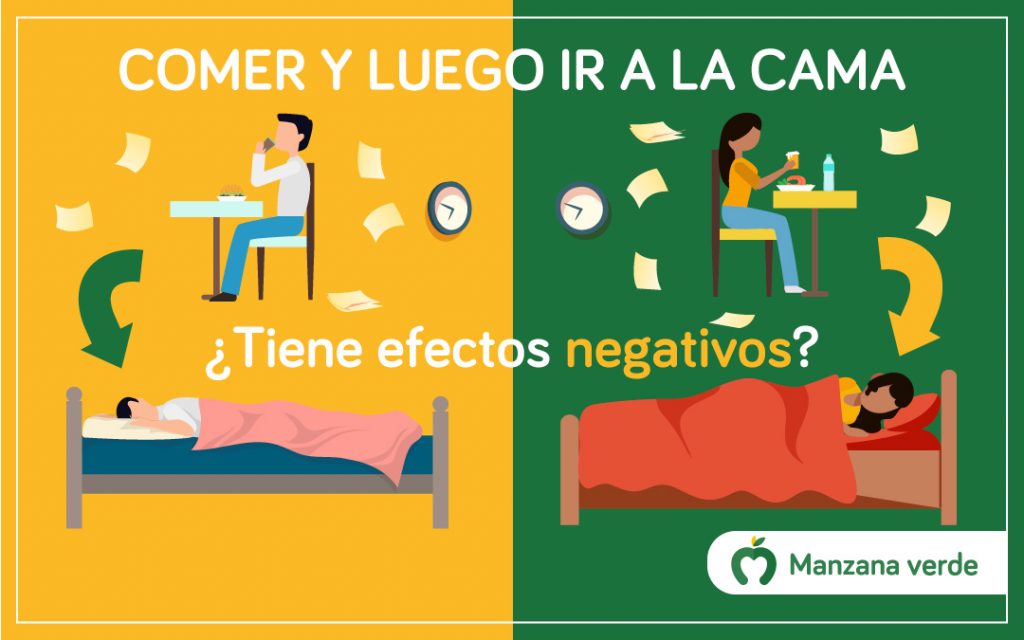 ¿Tiene efectos negativos comer y luego ir a la cama?