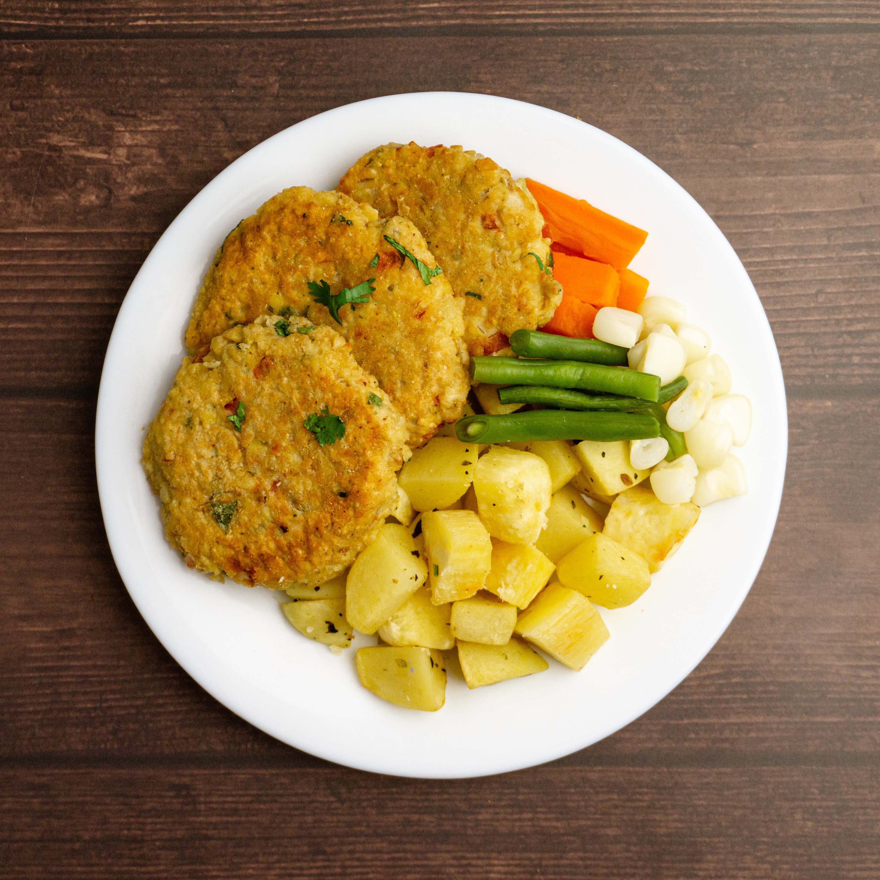Milanesa de soya con crema de rocoto